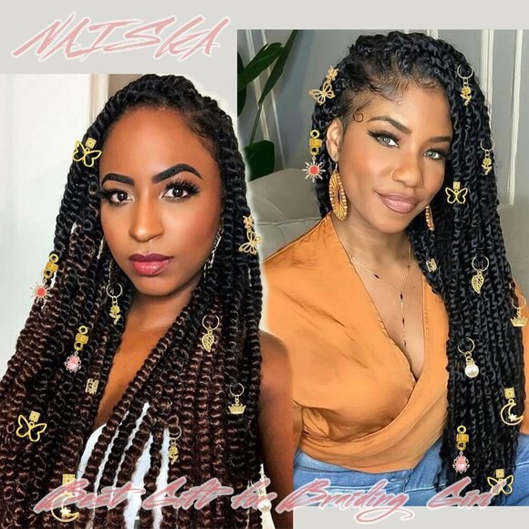 Gold Crystal Hair Jewelry for Braids 148Pcs Dreadlocks Beads & Accessories